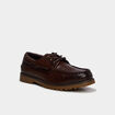 Chaussures bateau crant&eacute;es marron homme