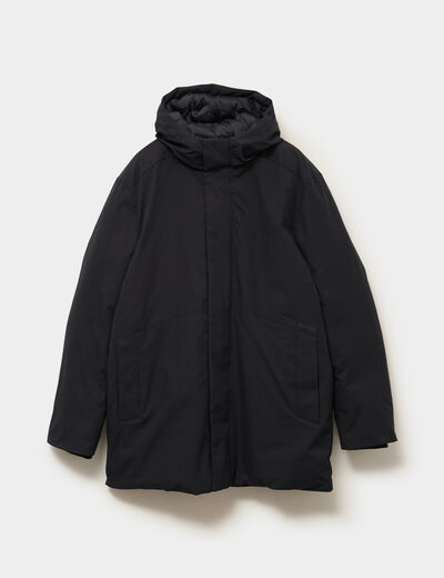 Parka mi-longue &agrave; capuche noir homme