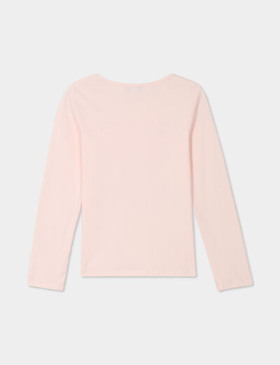 Ensemble pyjama et pantalon coton rose poudrée fille