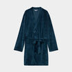 Peignoir velours ceinturé Miniato bleu canard femme