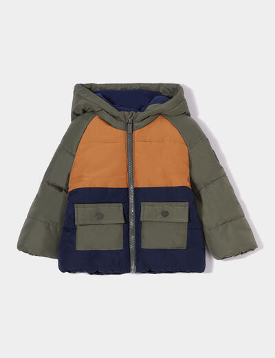 Doudoune à capuche doublure laine mouton bleu marine bébé garçon