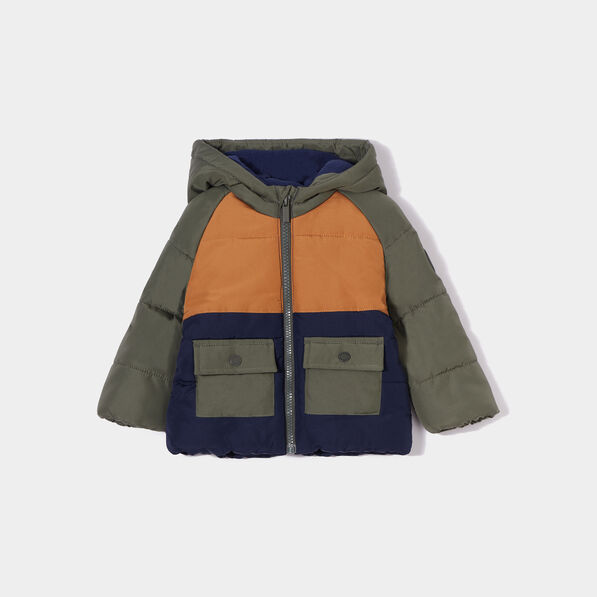 Doudoune à capuche doublure laine mouton bleu marine bébé garçon