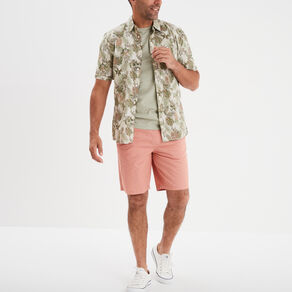Chemise manches courtes en coton creme homme