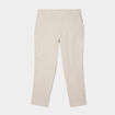 Pantalon chino droit en lin mélangé beige femme grande taille