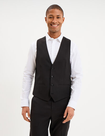 Gilet de costume sans manches noir homme