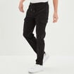 Pantalon cargo taille &eacute;lastiqu&eacute;e noir homme