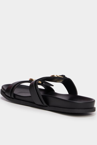 Mules avec boucles noir femme