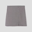Jupe courte droite avec fente beige femme