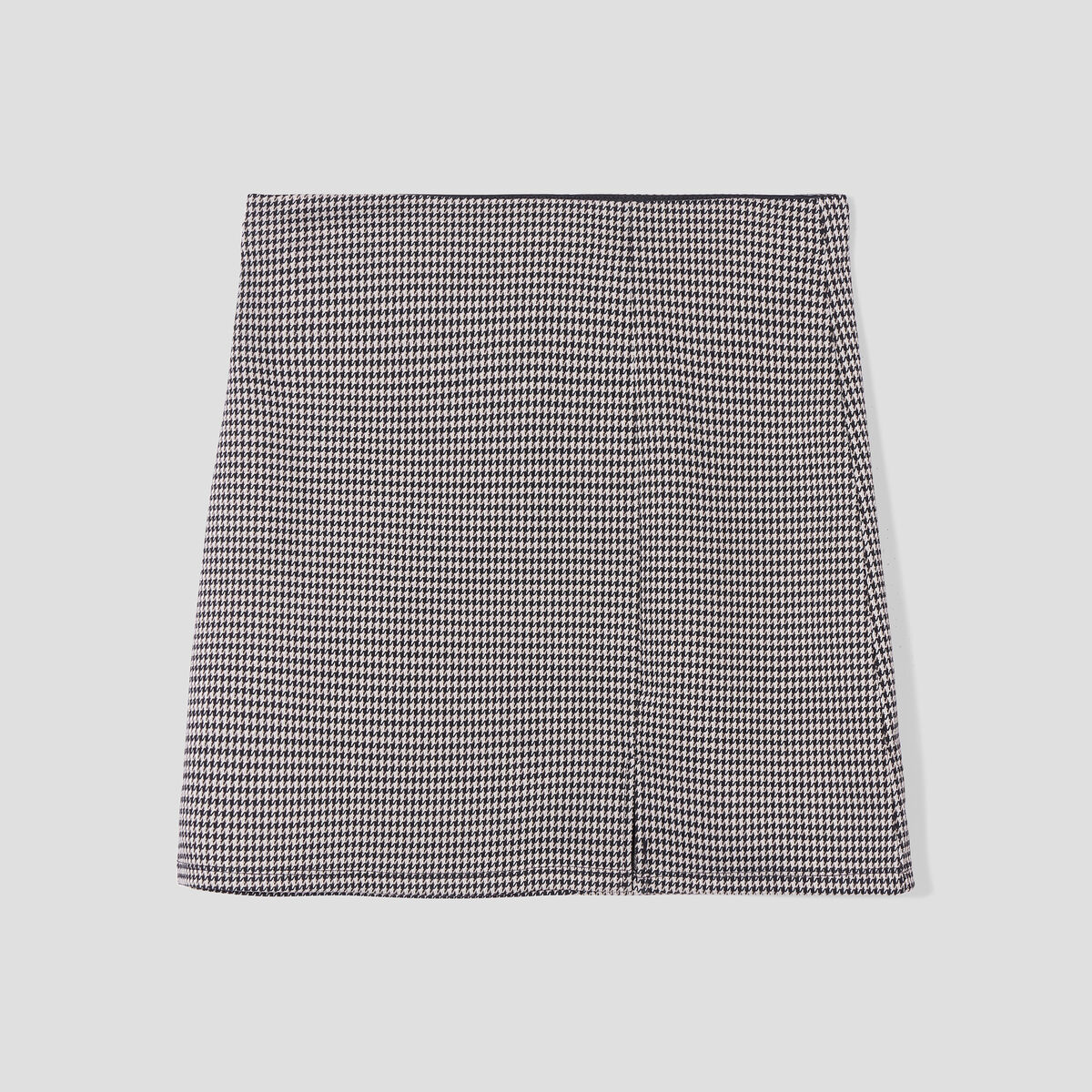 Jupe courte droite avec fente beige femme