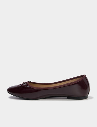 Ballerines vernies avec noeud bordeaux femme