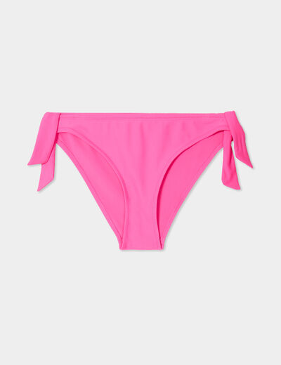 Bas de maillot de bain détails noeuds rose fushia femme