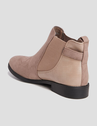 Bottines chelsea avec boucles taupe femme