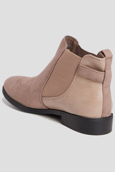 Bottines chelsea avec boucles taupe femme