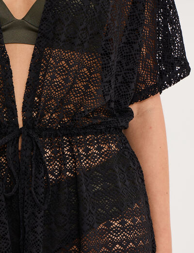 Robe de plage dentelle noir femme