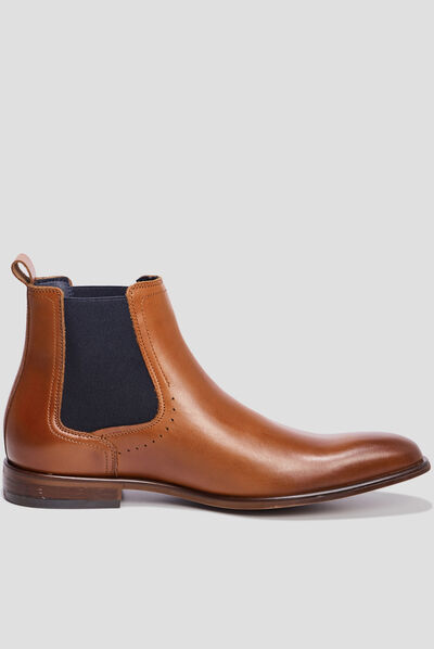 Bottines chelsea Beavy en cuir marron cognac homme
