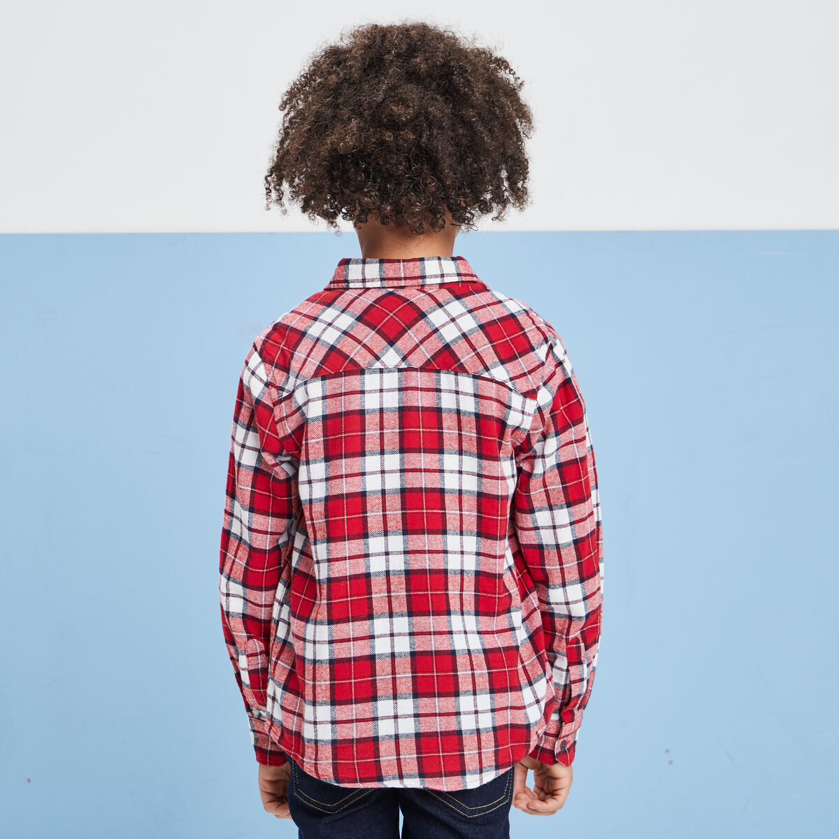 Chemise manches longues Creeks rouge garçon