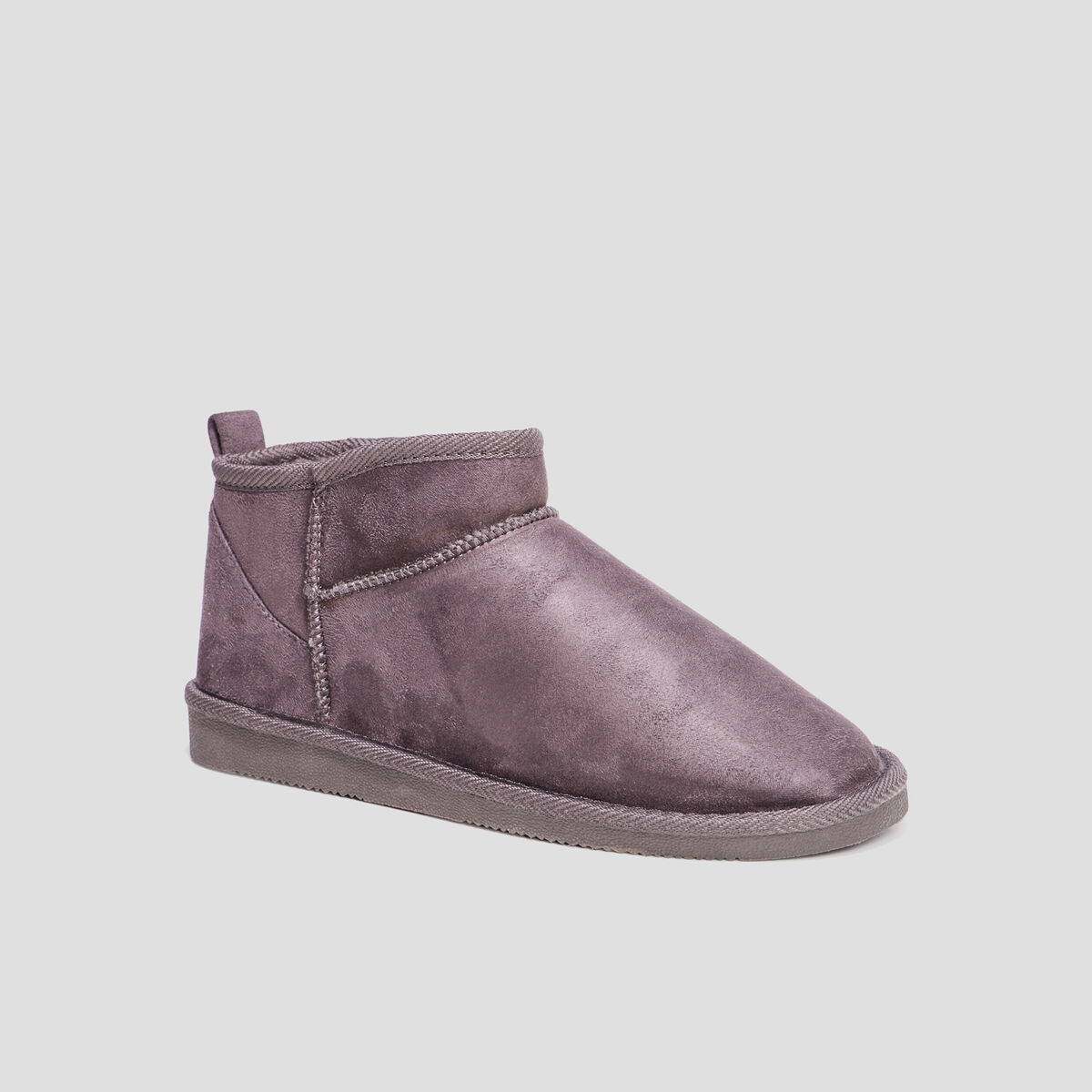 Bottines fourrées gris femme