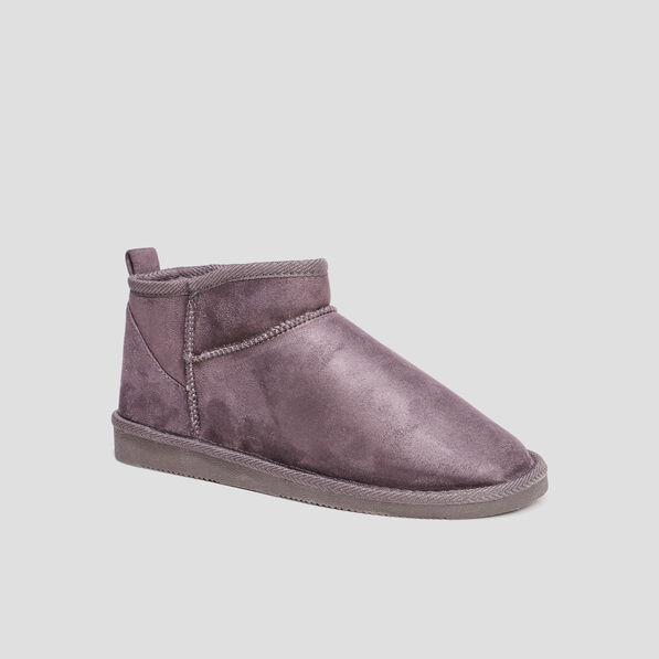 Bottines fourrées gris femme