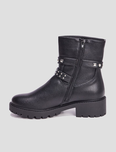 Bottines boucles et clous à talons noir femme