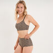 Soutien-gorge brassi&egrave;re bandeau padd&eacute; marron femme