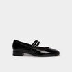 Ballerines vernies bouts carr&eacute;s noir femme