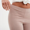 Legging 7/8ème taille élastiquée marron clair femme