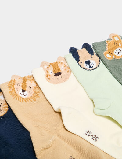 Lot 5 paires chaussettes multicolore b&eacute;b&eacute; gar&ccedil;on