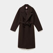 Manteau long oversize ceintur&eacute; marron fonc&eacute; femme