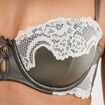 Soutien-gorge bandeau avec dentelle vert kaki femme