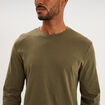 T-shirt manches longues vert kaki homme