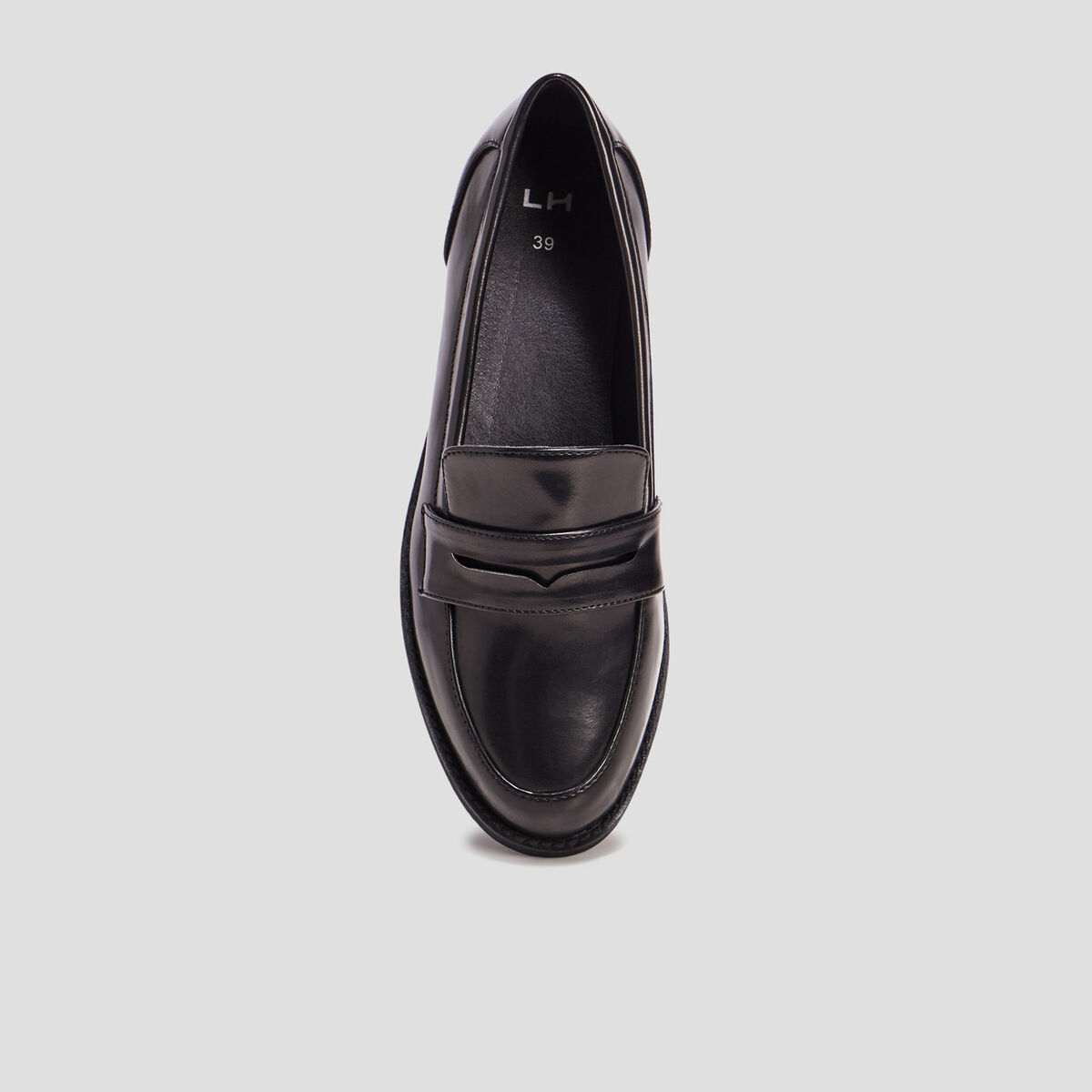 Mocassins talons plats noir femme