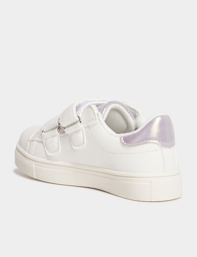 Tennis basses à scratchs Liberto blanc fille