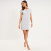 Chemise de nuit manches courtes gris clair femme