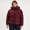 Doudoune &agrave; capuche oversize zipp&eacute;e violet fonc&eacute; femme grande taille