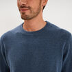 Pull col rond manches longues bleu gris homme