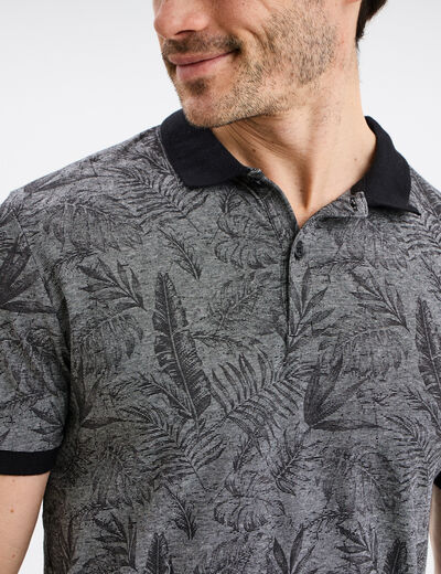 Polo droit manches courtes coton Creeks noir homme