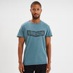 T-shirt manches courtes coton d&eacute;lav&eacute; bleu gris homme
