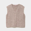 Gilet sans manches col en V beige femme