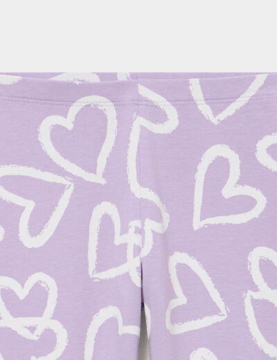 Legging 3/4 &eacute;lastiqu&eacute; coton parme fille