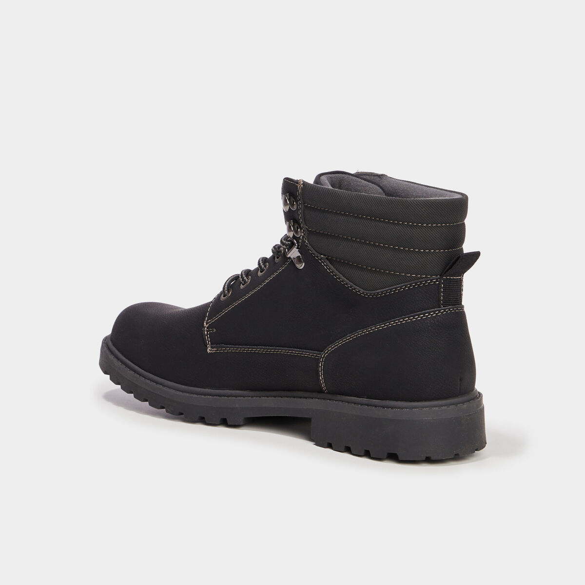 Bottines montantes crant&eacute;es &agrave; lacets noir homme