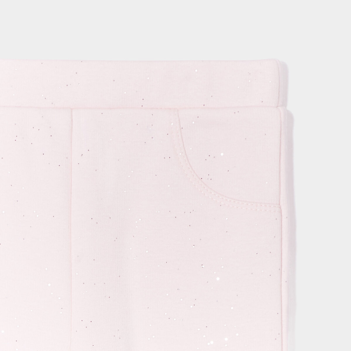 Pantalon doublé à paillettes rose clair bébé fille