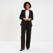 Veste blazer droite manches longues noir femme