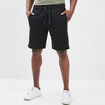 Short jogging molleton droit noir homme