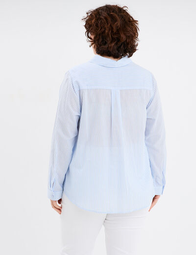 Chemise manches longues ajustée coton blanc femme grande taille