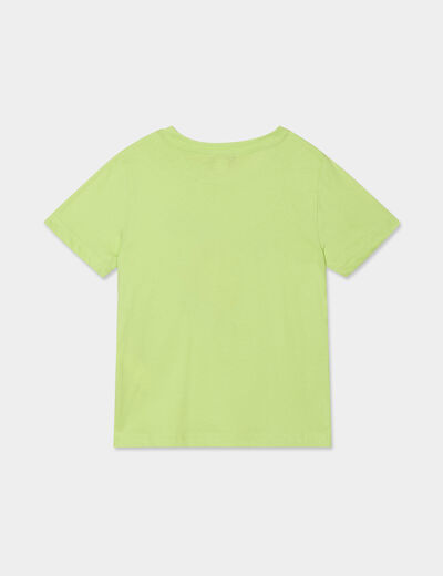 Ensemble pyjama t-shirt et short coton vert anis gar&ccedil;on