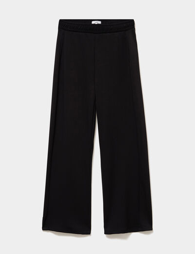 Pantalon de jogging large molletonn&eacute; noir femme