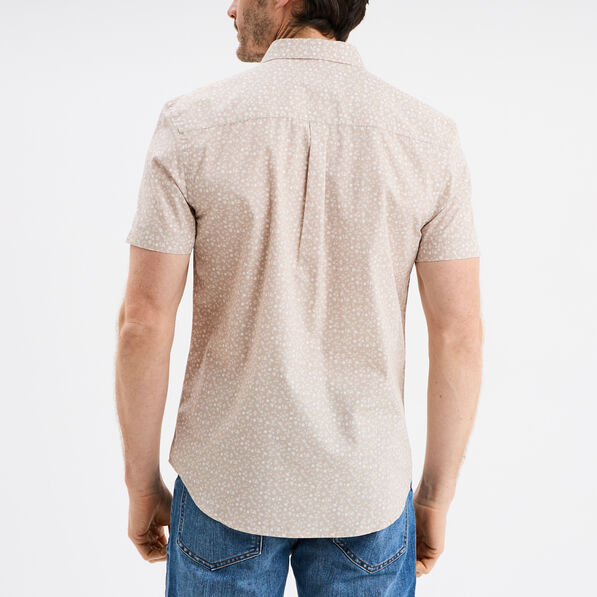 chemise droite manches courtes coton beige homme Chemise droite manches courtes coton beige homme