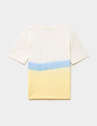 T-shirt col rond manches courtes coton jaune gar&ccedil;on