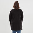 Gilet mi-long avec col en V noir femme grande taille