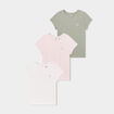 Lot de 3 t-shirts manches courtes coton blanc b&eacute;b&eacute; fille